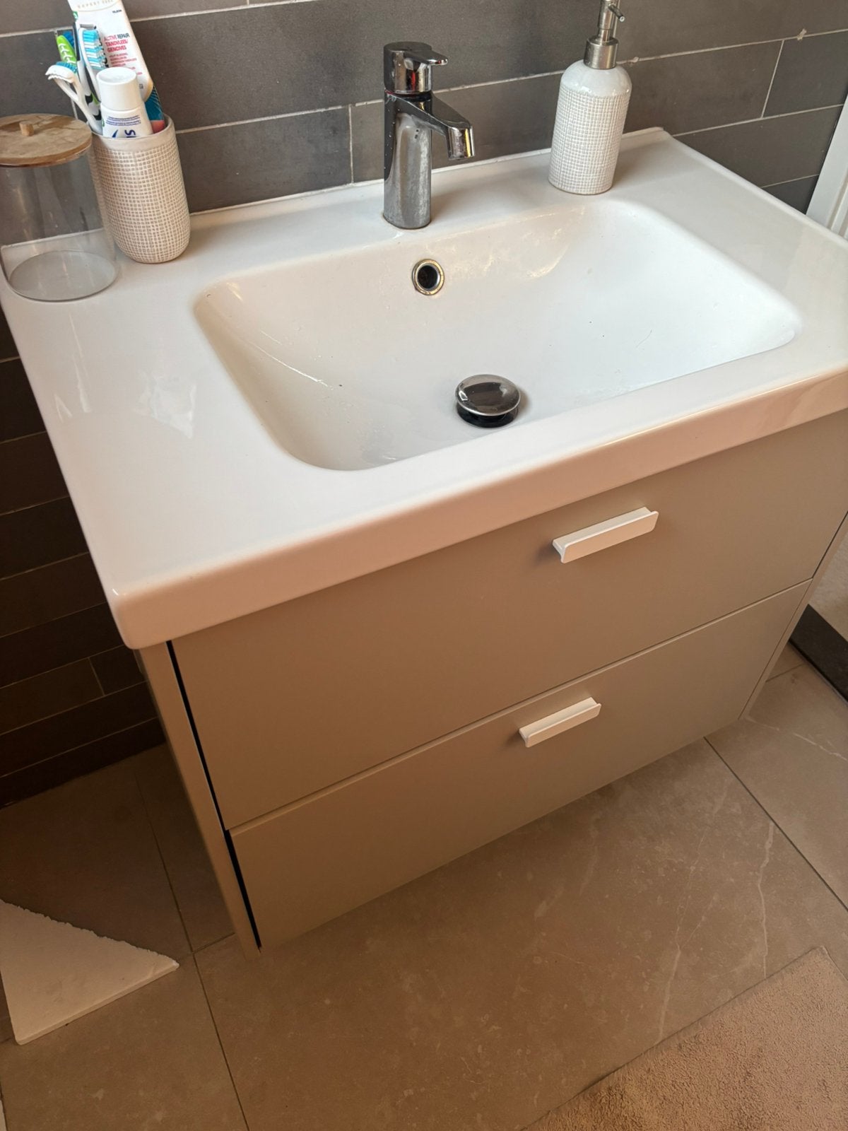 HAVBÄCK Ikea beige 80cm, Huis en Inrichting, Badkamer | Badkamermeubels, Ophalen, 50 tot 100 cm, Zo goed als nieuw, Minder dan 100 cm
