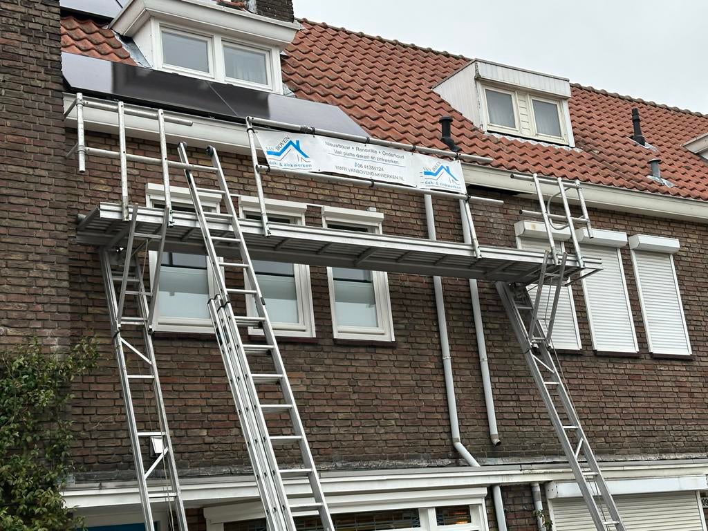 Steiger voor dak- en gevelwerkzaamheden, Doe-het-zelf en Verbouw, Steigers, Ophalen, Gebruikt, Overige typen, 5 meter of hoger