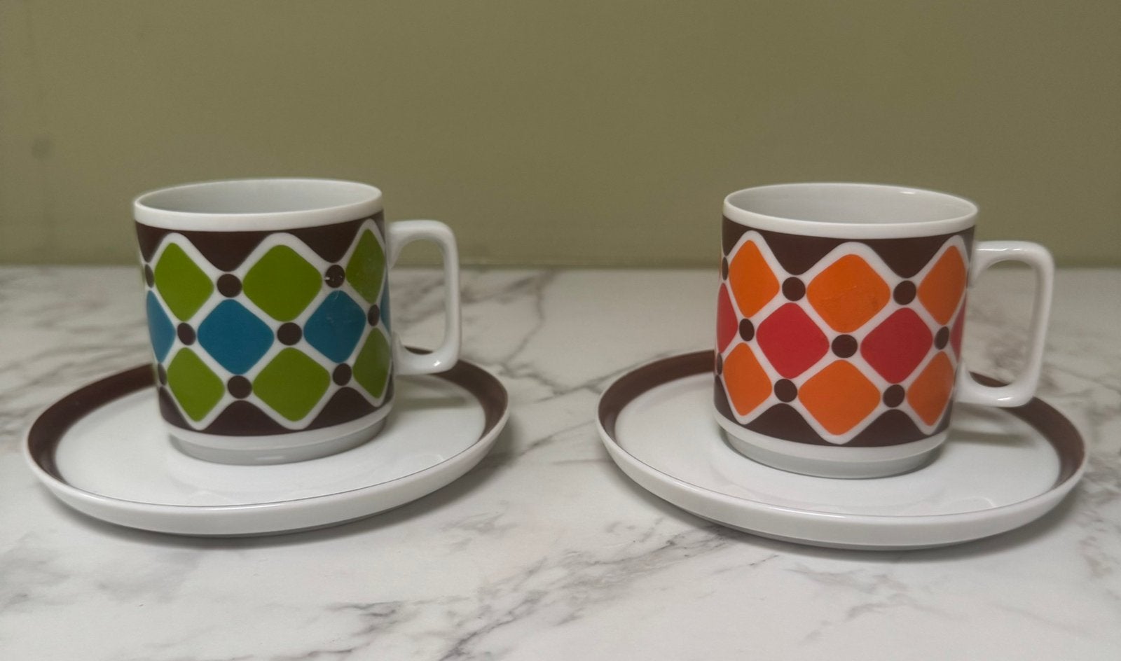 Vintage Seltmann Vohenstrauss kop en schotel Jaren 70 Retro, Huis en Inrichting, Keuken | Servies, Ophalen of Verzenden, Zo goed als nieuw