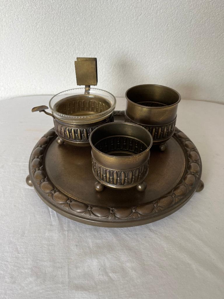 Rookstel Oud Antiek Vintage Brocante Asbak Rookgerei Rookset, Antiek en Kunst, Ophalen of Verzenden, Koper