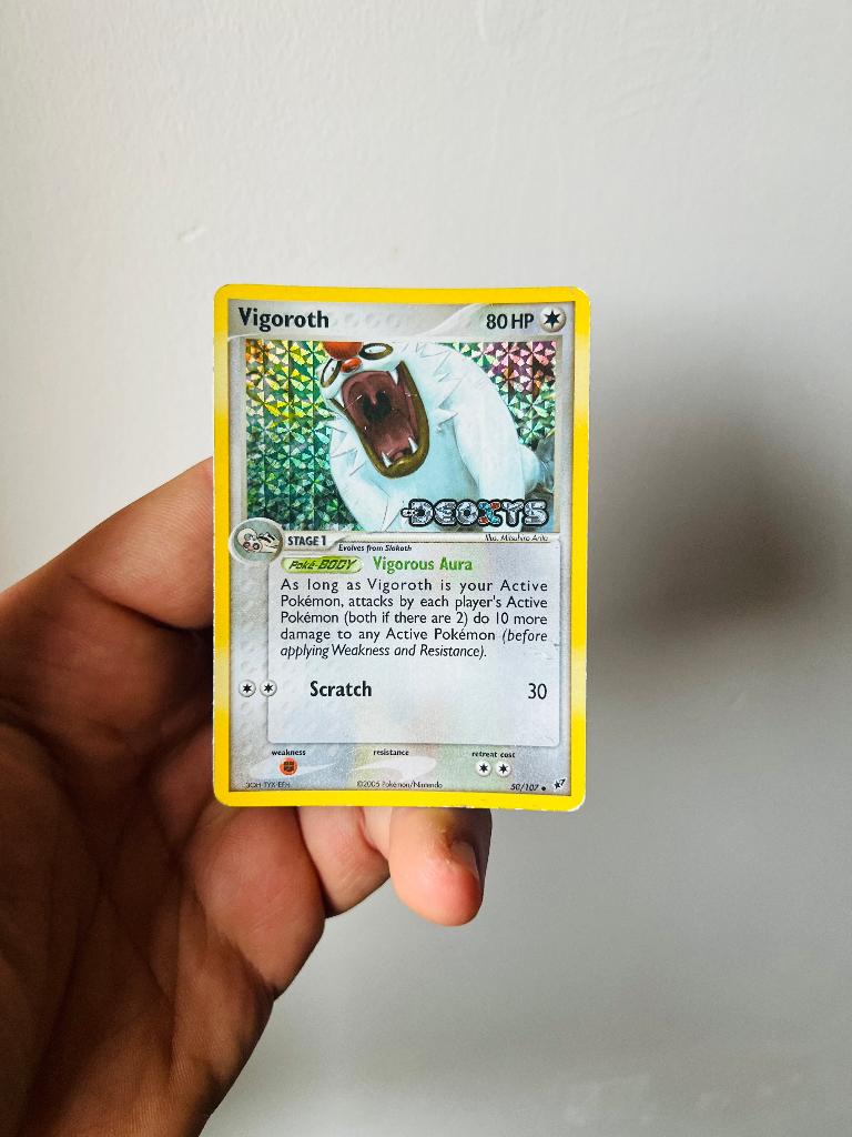 Vigoroth 50/107 Reverse Holo Stamped EX Deoxys Pokemon, Verzenden, Zo goed als nieuw, Losse kaart, Foil