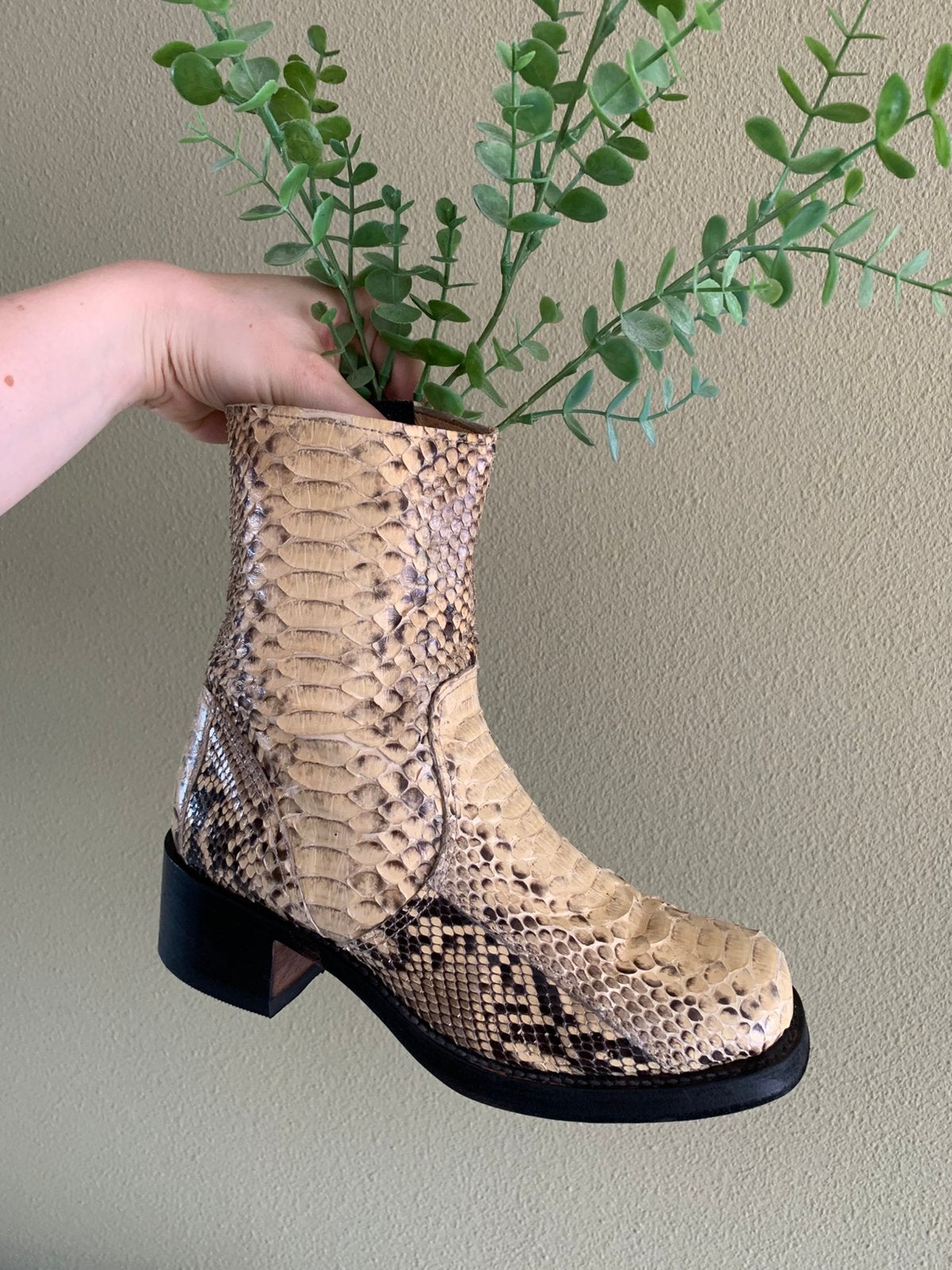 Sendra campus boots 37 retro boots blokhak enkellaarsjes, -, Beige, -, Lage of Enkellaarzen