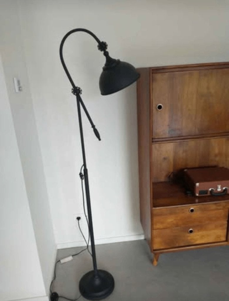 Industriële vloerlamp, Ophalen, Industrieel landelijk, Zo goed als nieuw, Metaal