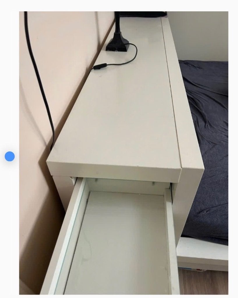 IKEA malmbed walnoot achterwand en nachtkastjes GRATIS!, Ophalen, Gebruikt, Minder dan 45 cm