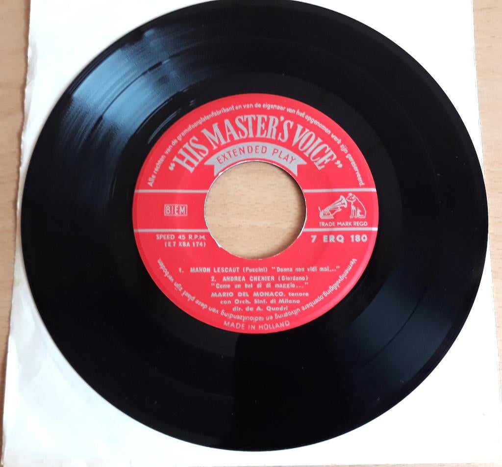 Mario Del Monaco - Nessun Dorma./O Paradiso...EP, Klassiek, 7 inch, Ophalen of Verzenden, Zo goed als nieuw