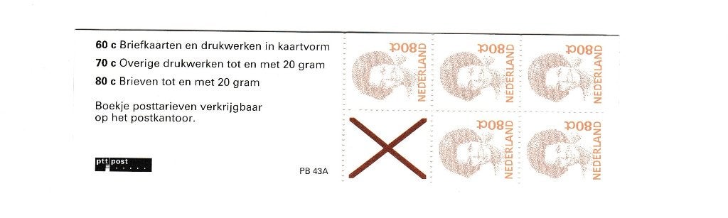 PB. 43a, Postzegels en Munten, Postzegels | Nederland, Ophalen of Verzenden, Postfris