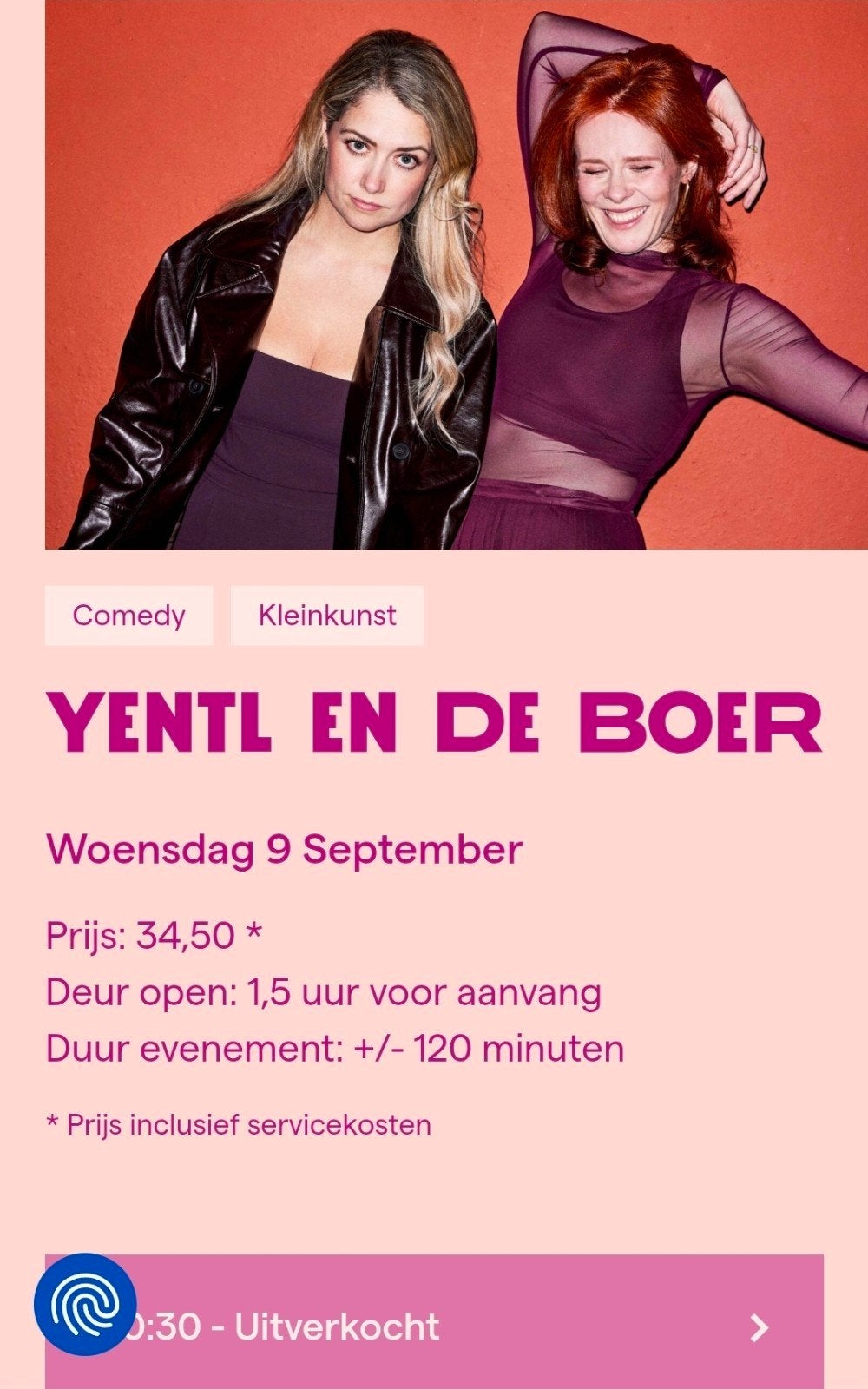 2 kaartjes Uitverkocht Yentl en de Boer Caprera 9 september, Twee personen, September