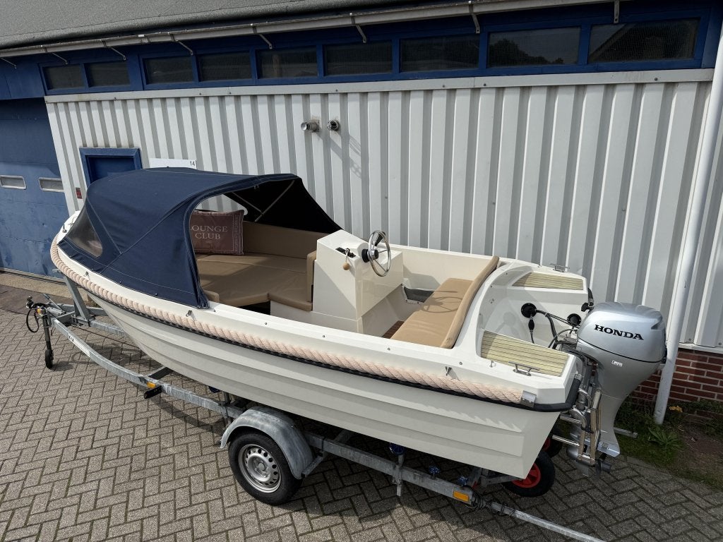 Prachtige 4family 495 Deluxe XL sloep Honda 10 pk vaarklaar, Overige typen, 0 pk, Niet ingevuld, 5 m