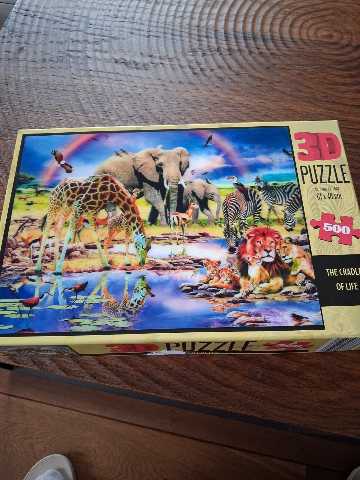 3 D dieren puzzel 61 bij 46 cm 500 stuks, Ophalen of Verzenden, 500 t/m 1500 stukjes, Zo goed als nieuw