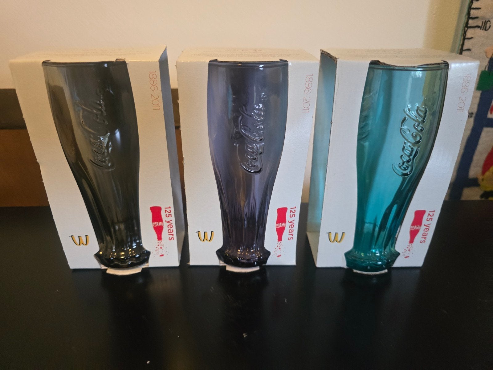 Coca-Cola glazen McDonald's 2011 - 125 jaar - set van 3, Ophalen of Verzenden, Zo goed als nieuw