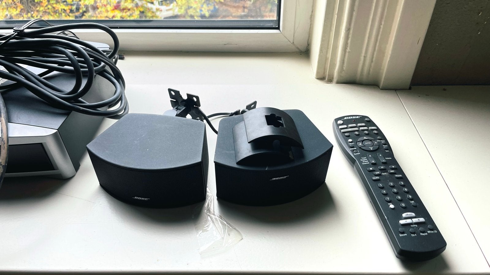 Complete Bose set - satelliet speakers met nieuwe draden, Audio, Tv en Foto, Gebruikt, Ophalen of Verzenden, Afstandsbediening