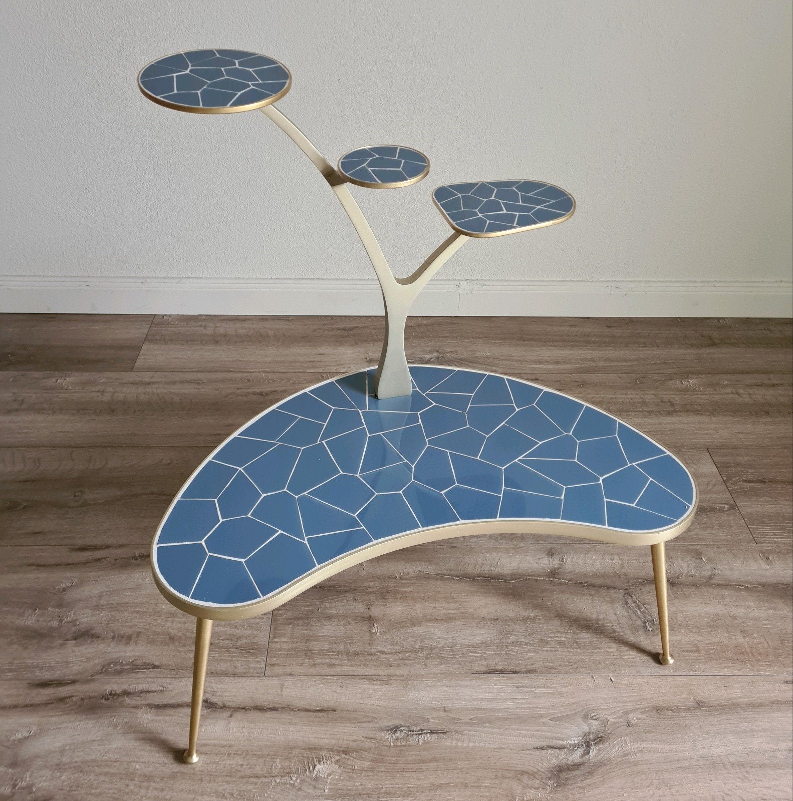 vintage retro mcm mozaiek plantentafel tafel bijzettafel, Ophalen of Verzenden, Huis en Inrichting