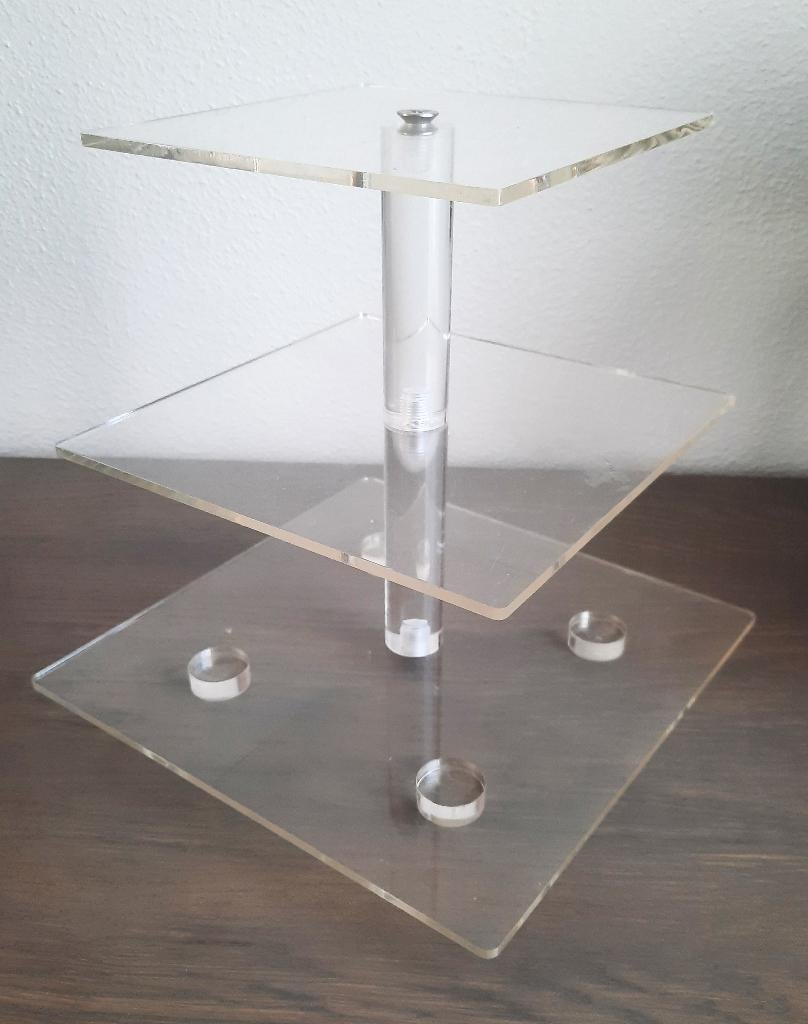 Transparante etagere met 3 lagen, Ophalen of Verzenden, Gebruikt