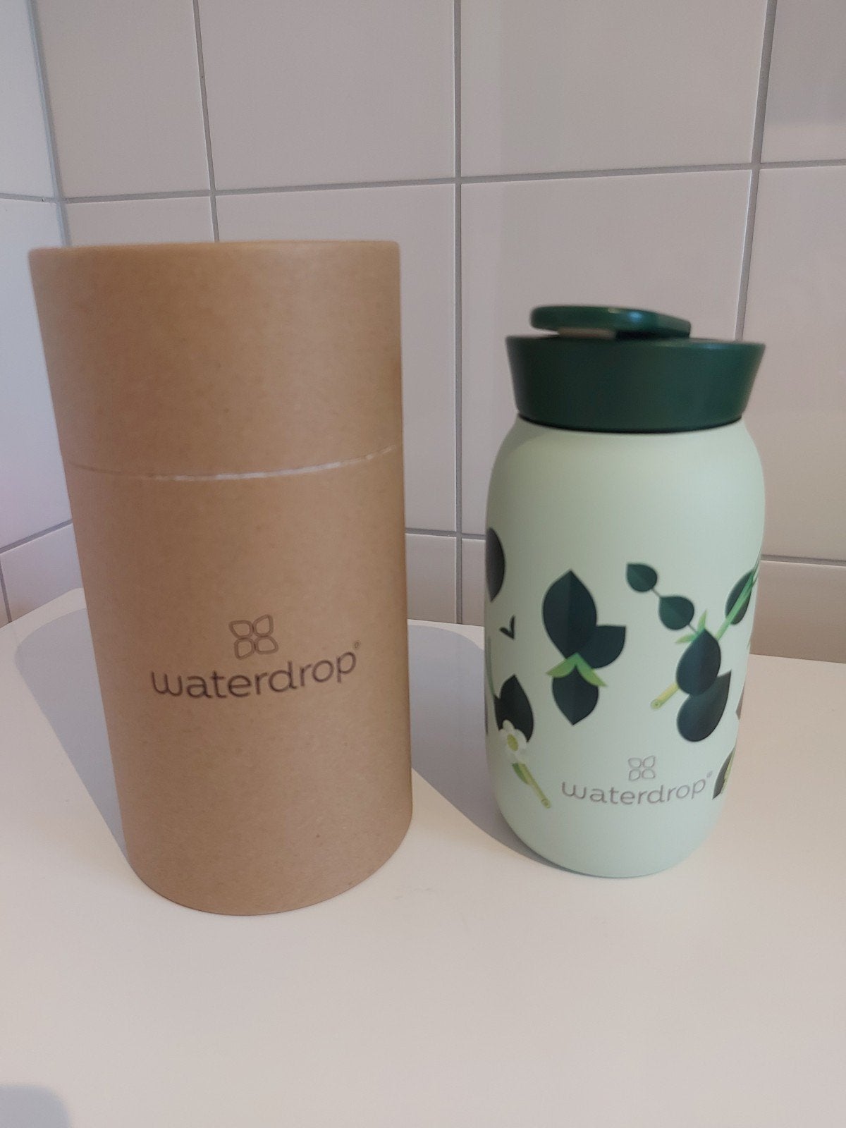 green oasis waterdrop 400ml rvs tumbler, Gebruikt, Thermoskan, Overige merken, Ophalen of Verzenden