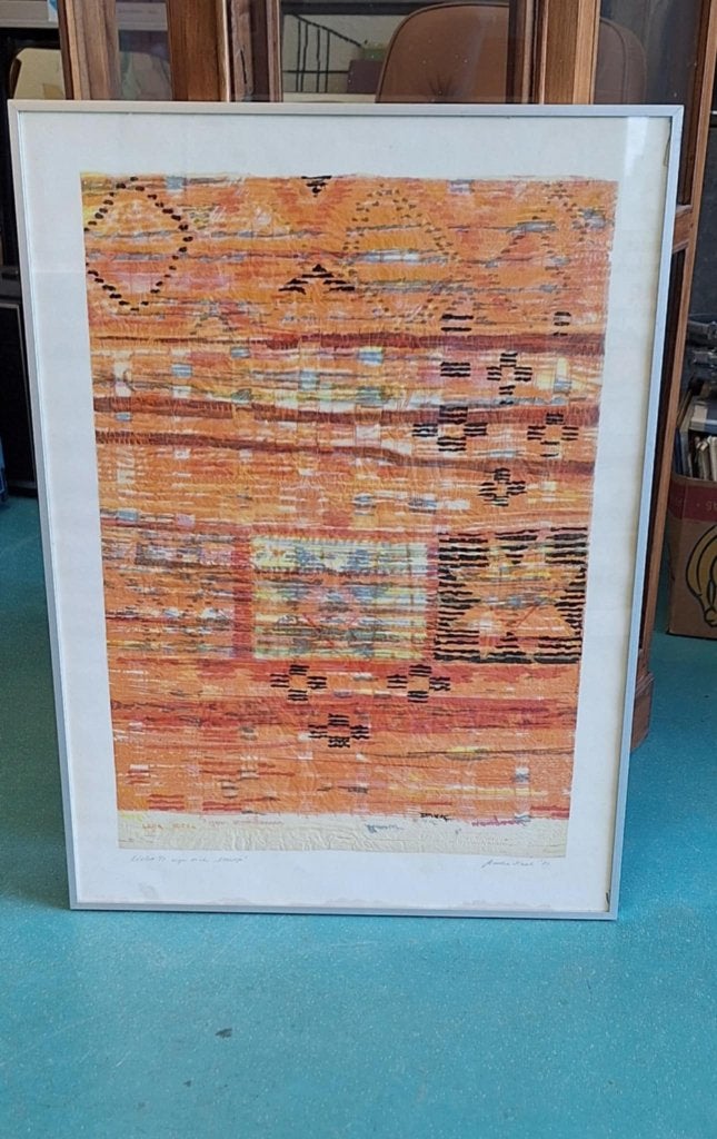 Litho van Bertha Haak (1944-1921), eigen druk "kleedje" 1983, Antiek en Kunst, Gesigneerd, Ophalen, Lithografie
