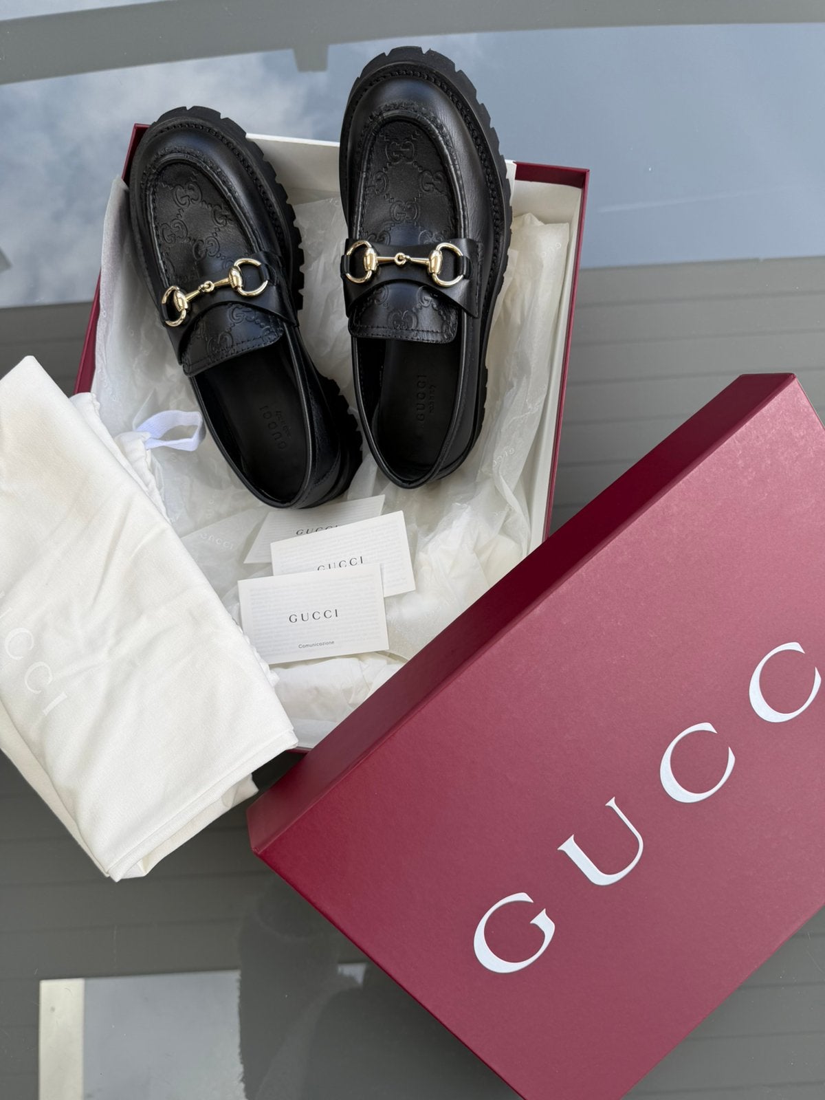 Nieuw dames Gucci Loafers met horsebit detail, Ophalen, Nieuw, Instappers, Zwart