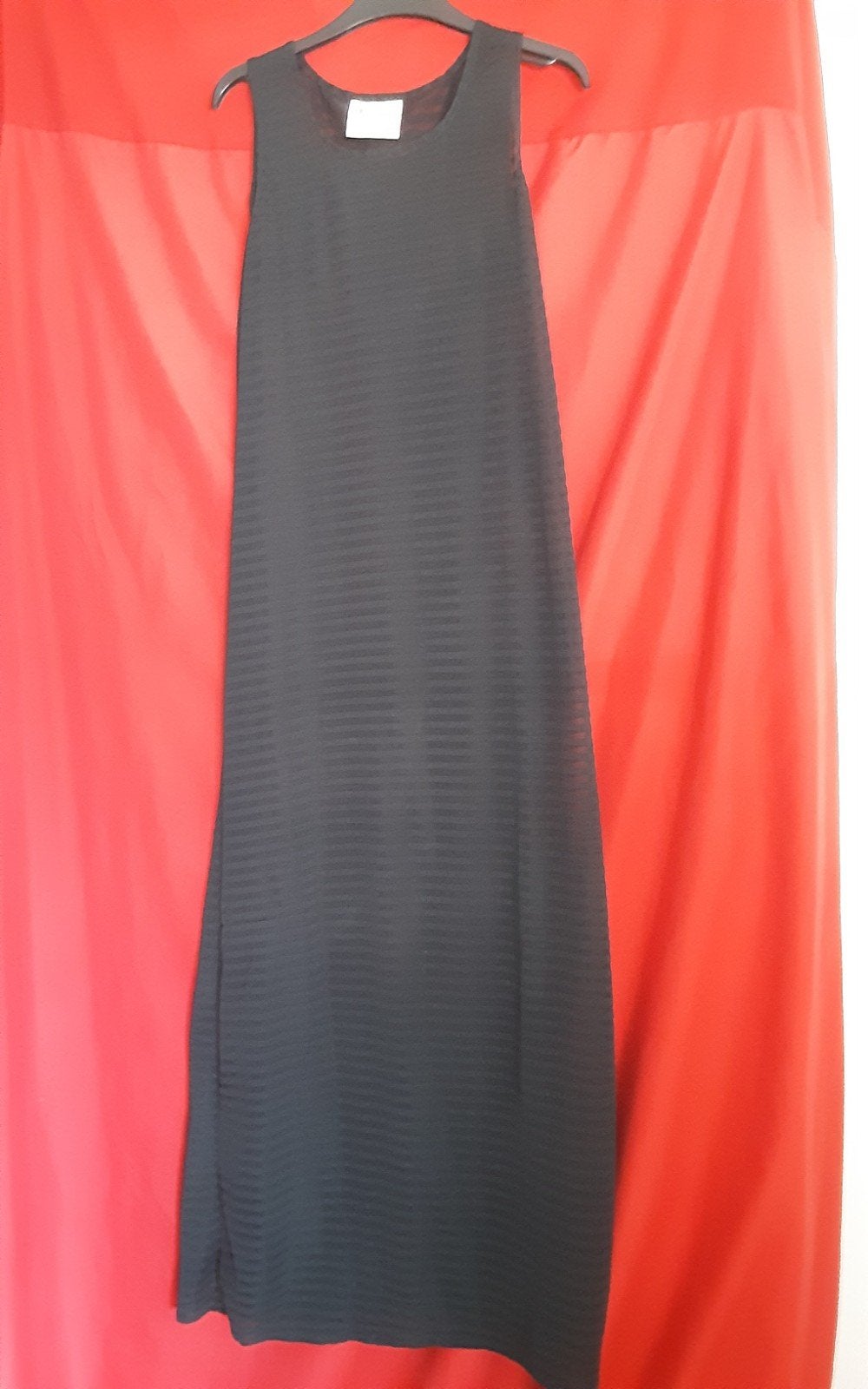Lange sexy zwarte jurk met transparante banen, 140cm lengte, Maat 38/40 (M), Zwart, SF2n, Ophalen of Verzenden