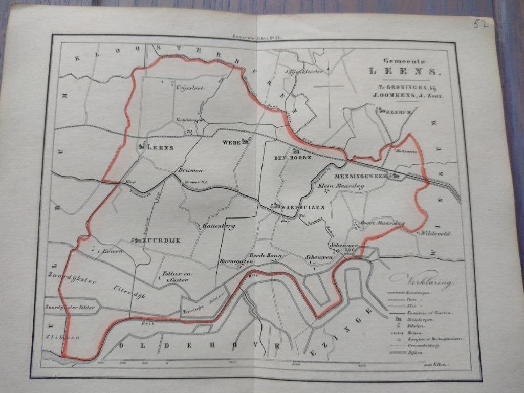 52 Leens Wehe Den Hoorn Mensingeweer Zuurdijk Litho 1862, Antiek en Kunst, Ophalen of Verzenden