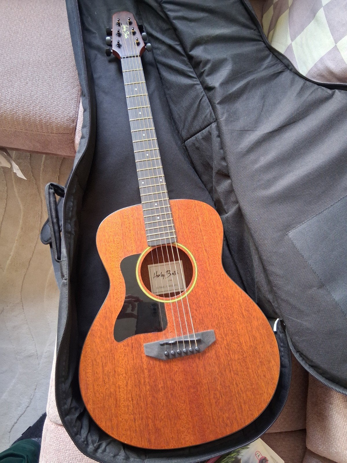 Linkshandige driekwart gitaar met hoes, Muziek en Instrumenten, Ophalen, Zo goed als nieuw, Met koffer