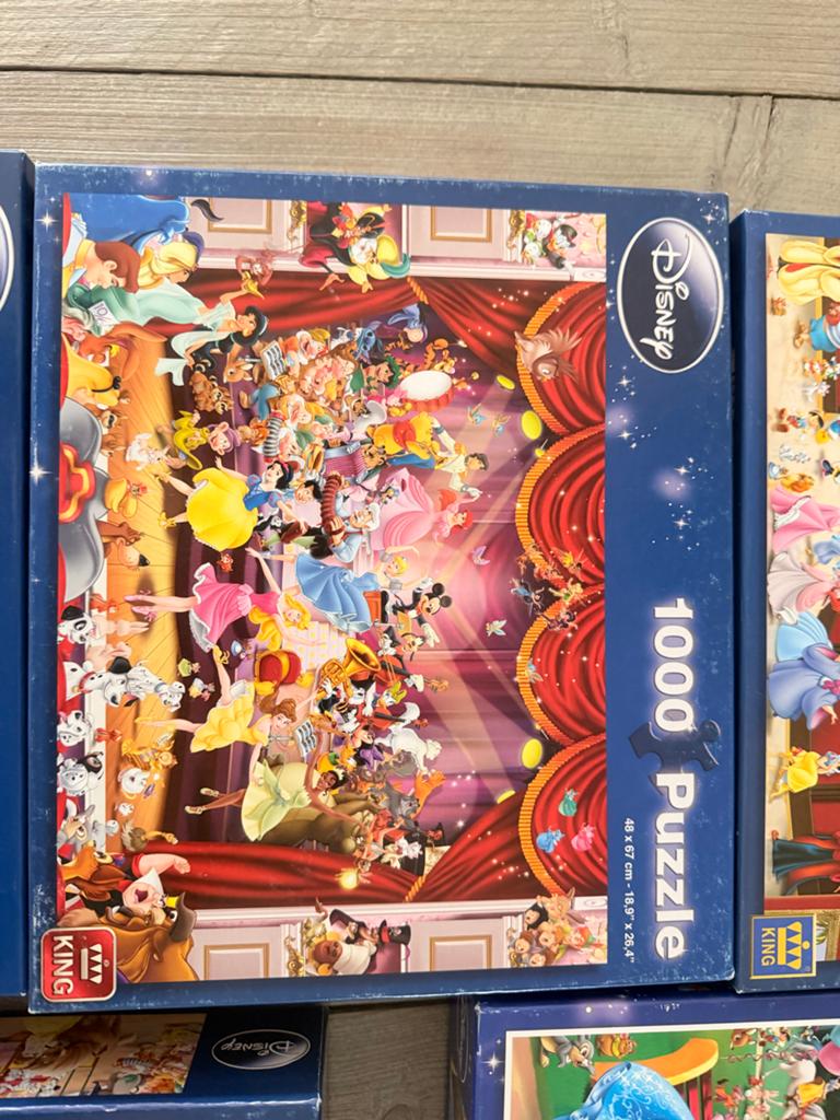 Disney puzzels 1000 stukjes - Diverse designs, Ophalen of Verzenden, 500 t/m 1500 stukjes, Zo goed als nieuw, Legpuzzel