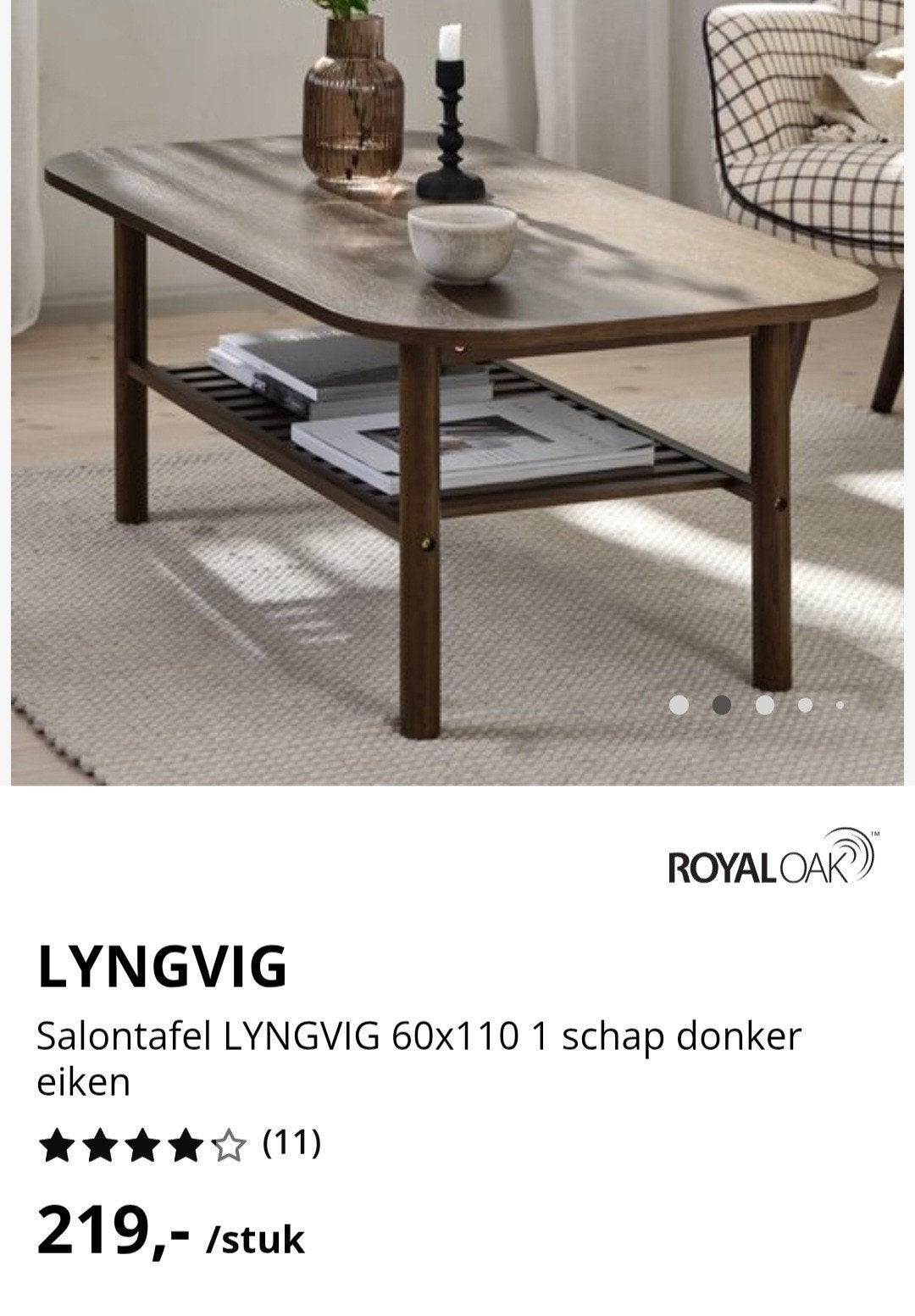 Salontafel Lyngvig Jysk, Huis en Inrichting, Tafels | Salontafels, Ophalen, 100 tot 150 cm, 50 tot 100 cm, Zo goed als nieuw