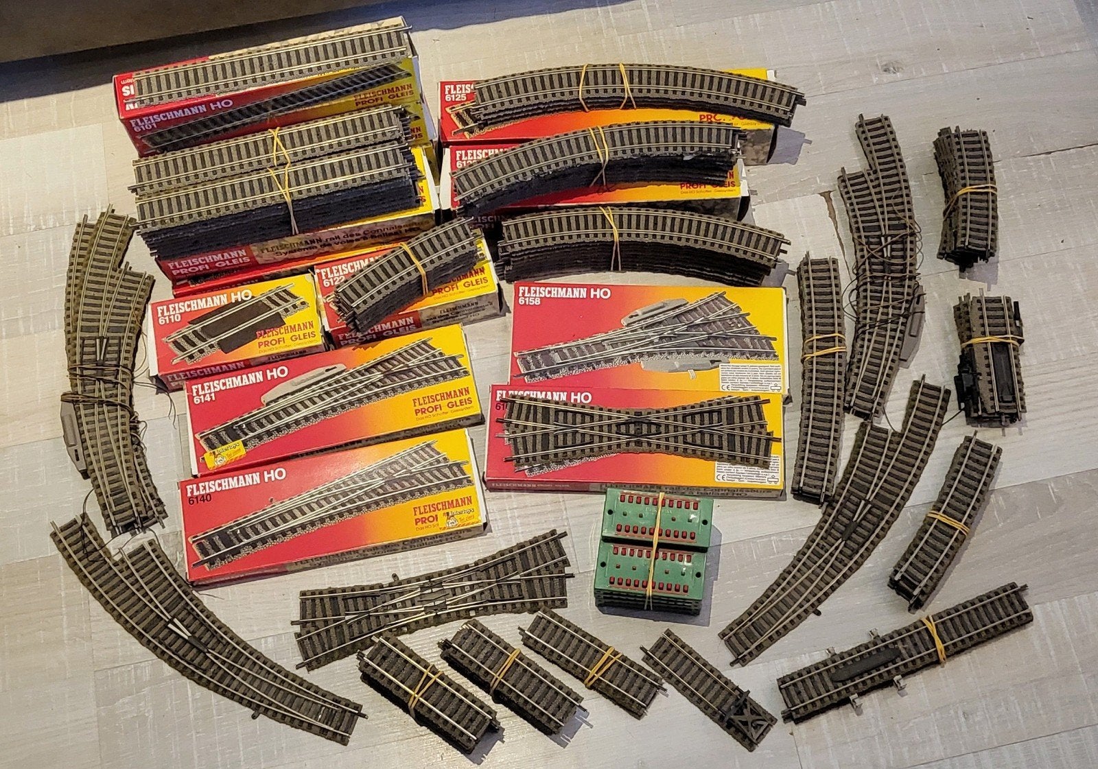 Fleischmann profi rails (B Keus) 189 delig deels in ovp, Gebruikt, Gelijkstroom, Fleischmann, Rails