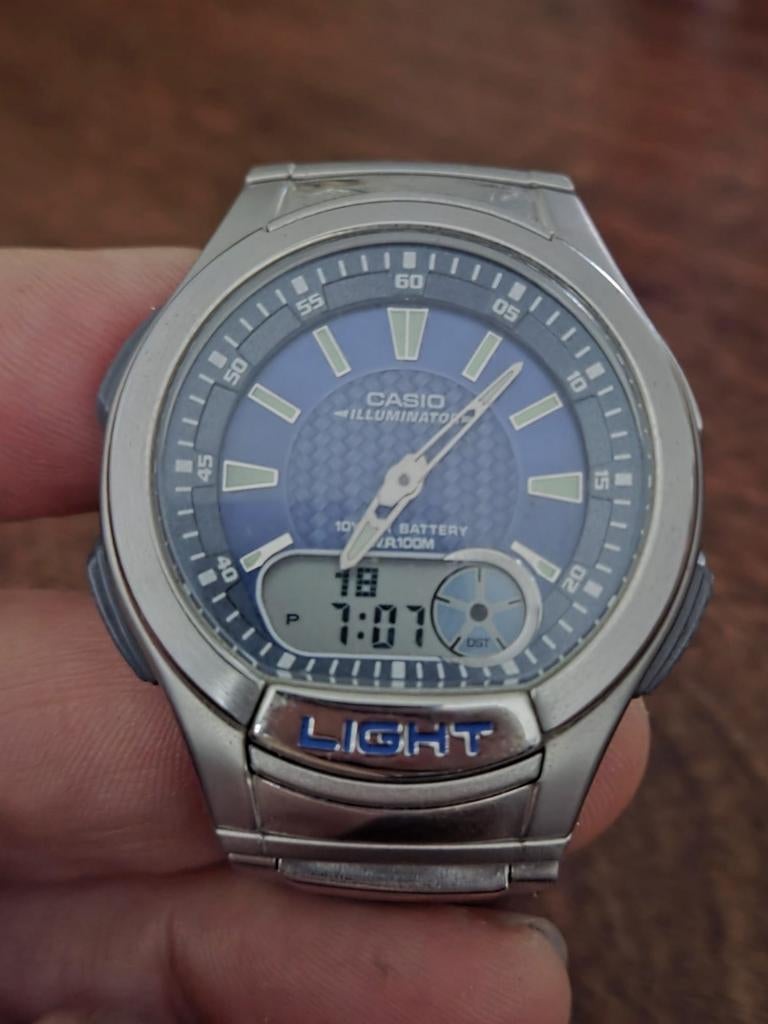 Casio Illuminator Horloge - Werkend met Licht, Gebruikt, Staal, Polshorloge, Ophalen of Verzenden