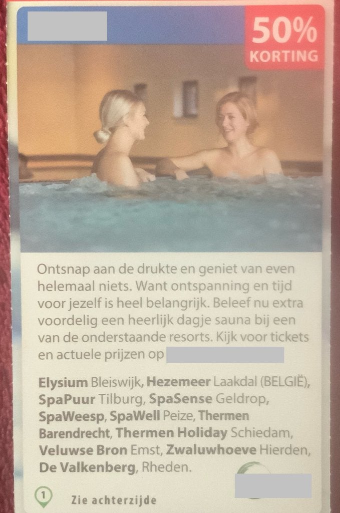 Sauna Voordeelbon bij verschillende Locaties, Drie personen of meer, Kortingsbon, Spa of Sauna