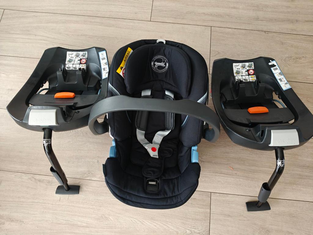 Cybex Aton 5 autostoel zwart met twee Isofix bases, Ophalen, 0 t/m 13 kg, Overige merken, Isofix