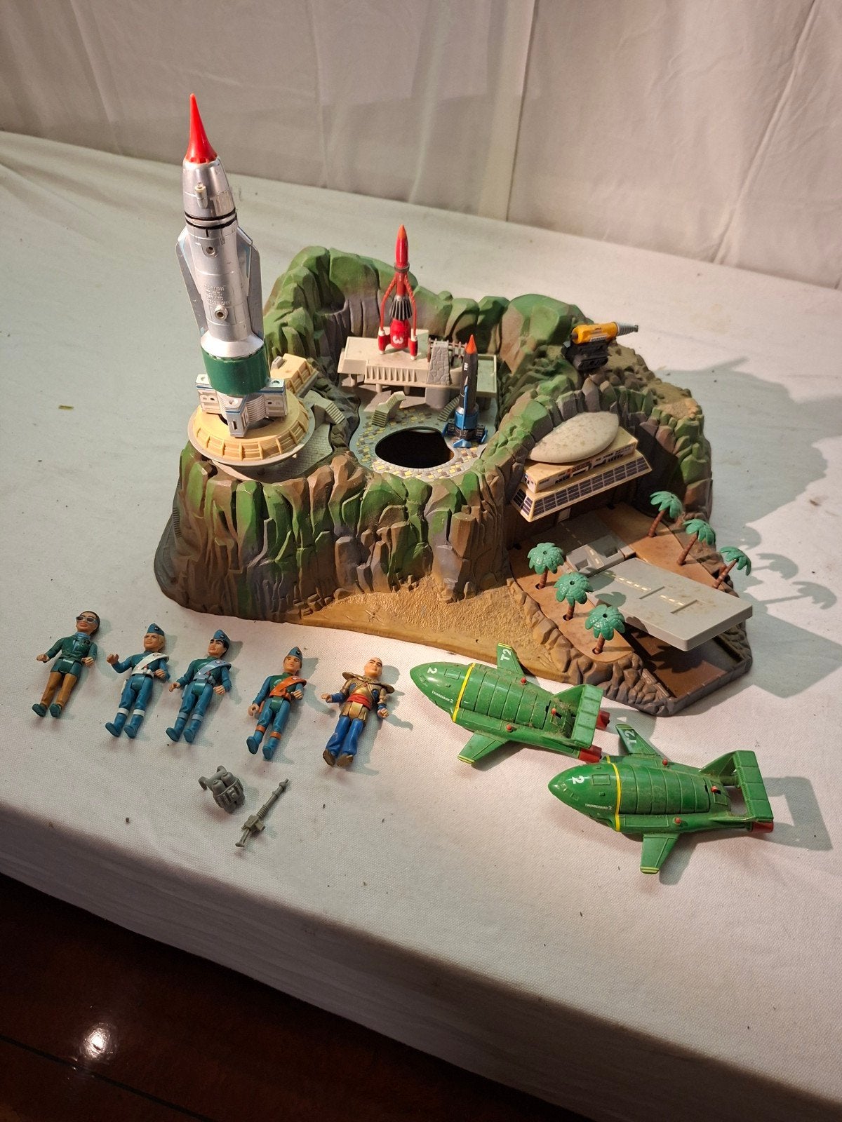 Vintage Thunderbirds Speelset met Figuren en Voertuigen, Ophalen of Verzenden, Gebruikt, Jongen of Meisje