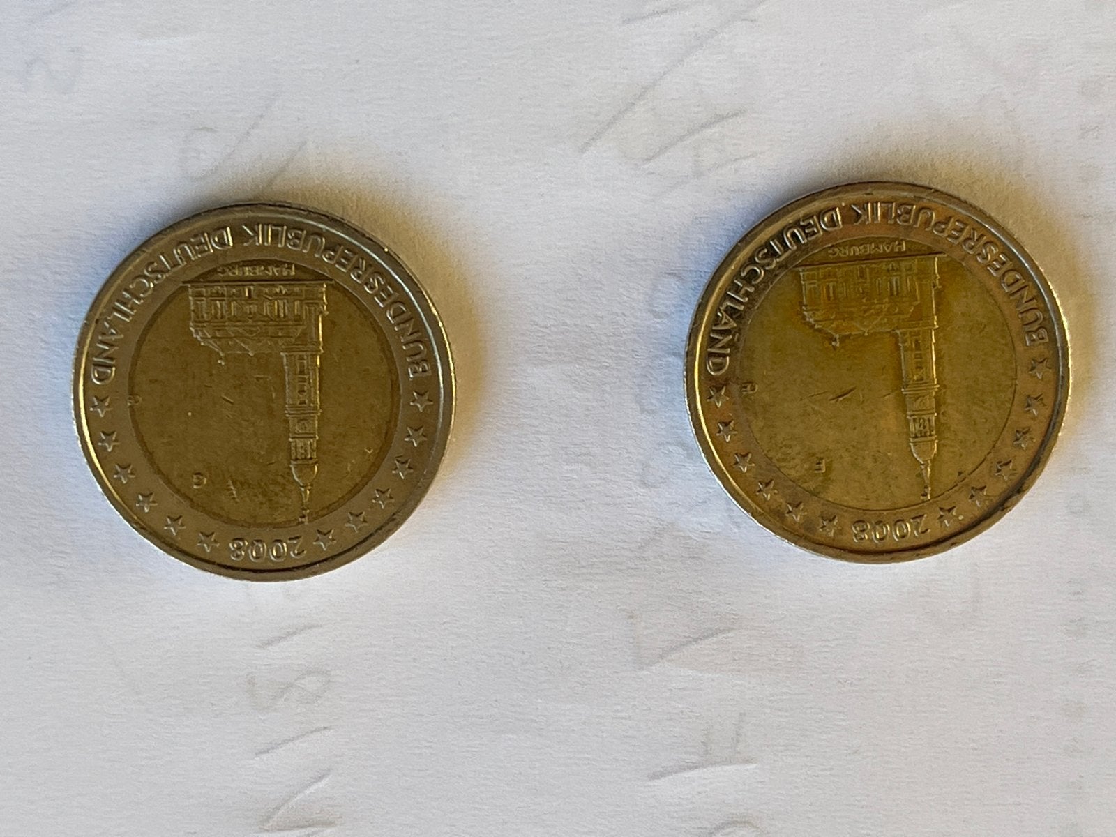 2 Euro Duitsland 2008 Hamburg, Postzegels en Munten, Ophalen of Verzenden, Duitsland, Losse munt