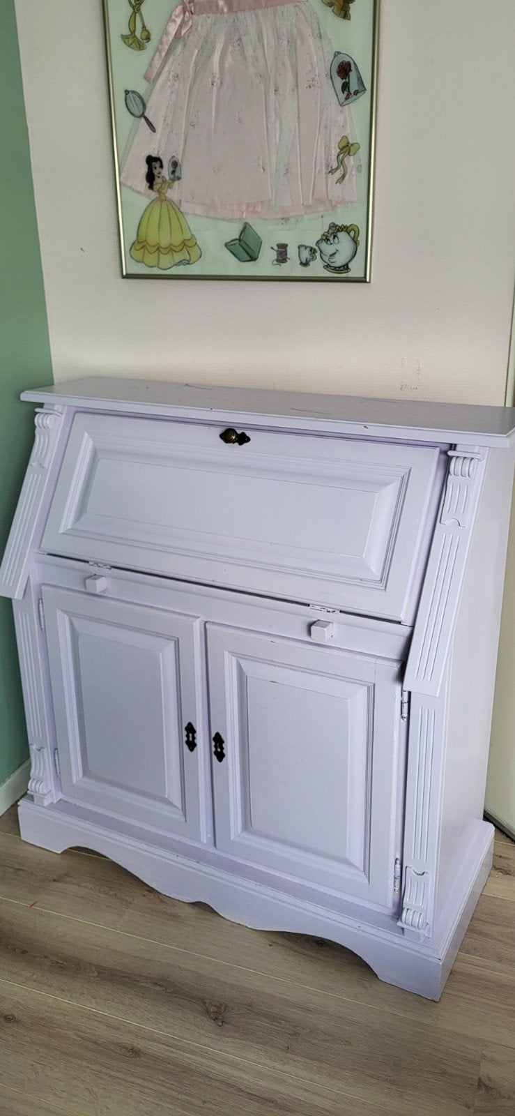 Vintage secretaire lavendelkleurig, Ophalen of Verzenden