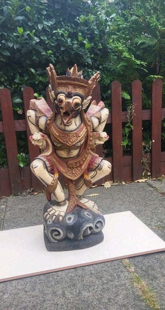 Houten Garuda Beeld - Handgesneden Aziatische Kunst, Handgemaakt, Beeld, Hout, Religie