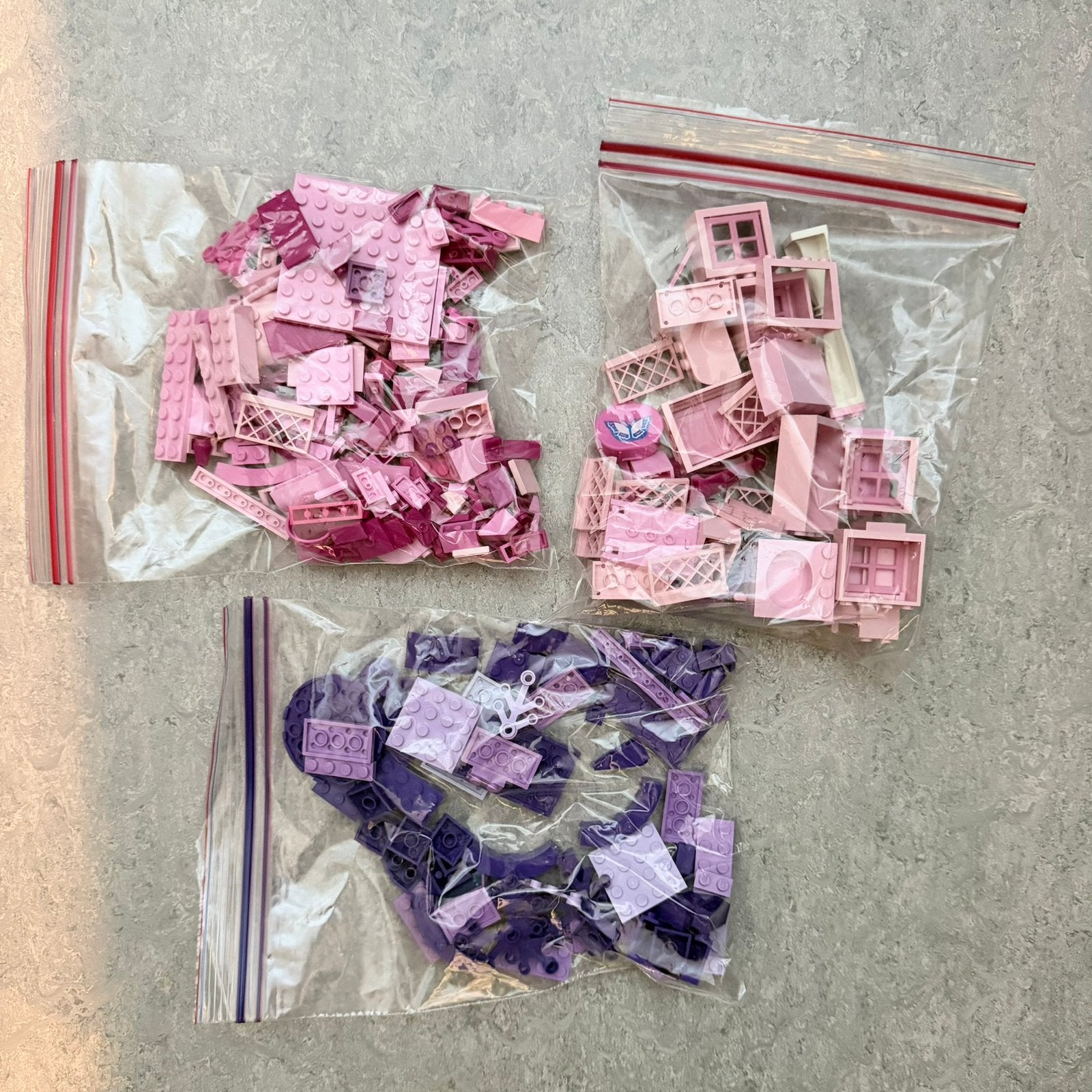 LEGO roze & paars gemengd – 332 gram – diverse onderdelen, Ophalen, Gebruikt, Losse stenen, Lego