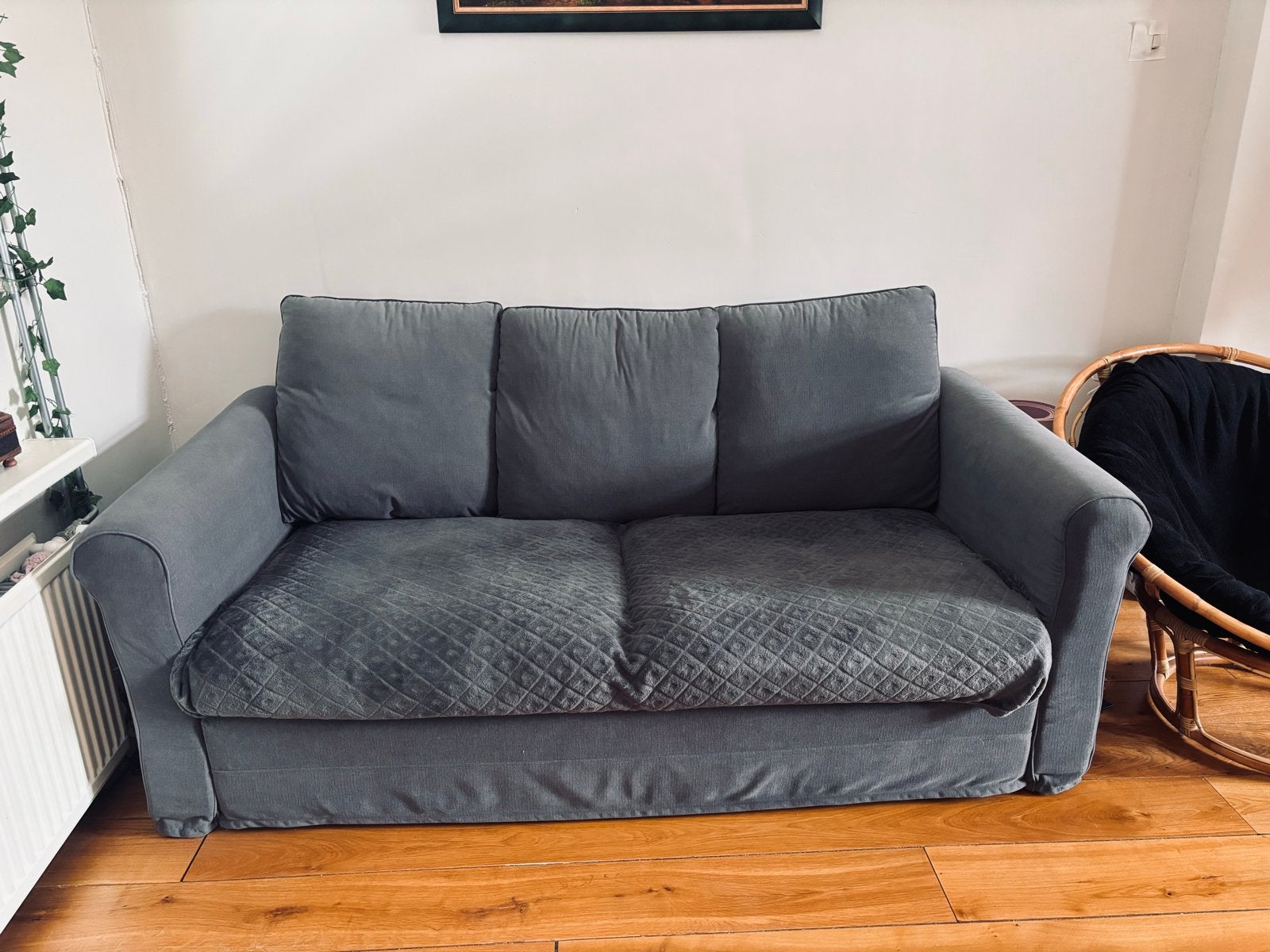 IKEA slaapbank - Grijs, 2-persoons, Huis en Inrichting, Slaapkamer | Slaapbanken, Gebruikt, Overige maten, Tweepersoons, Grijs