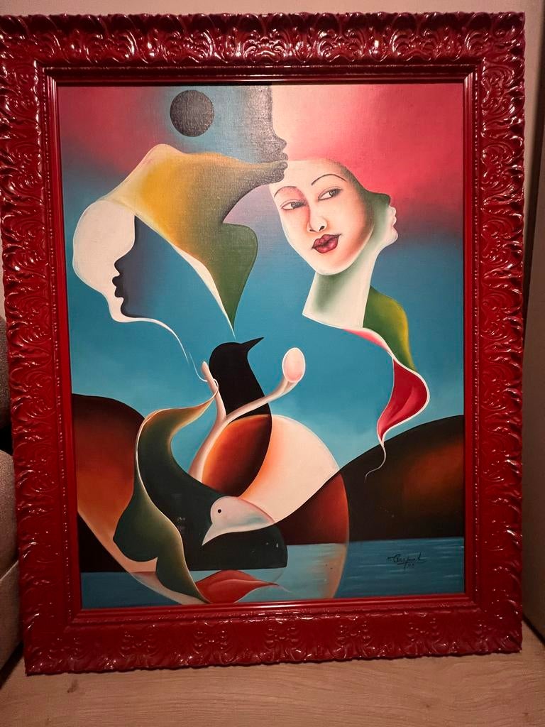 Surrealistisch Schilderij met Barokke Lijst, Ophalen