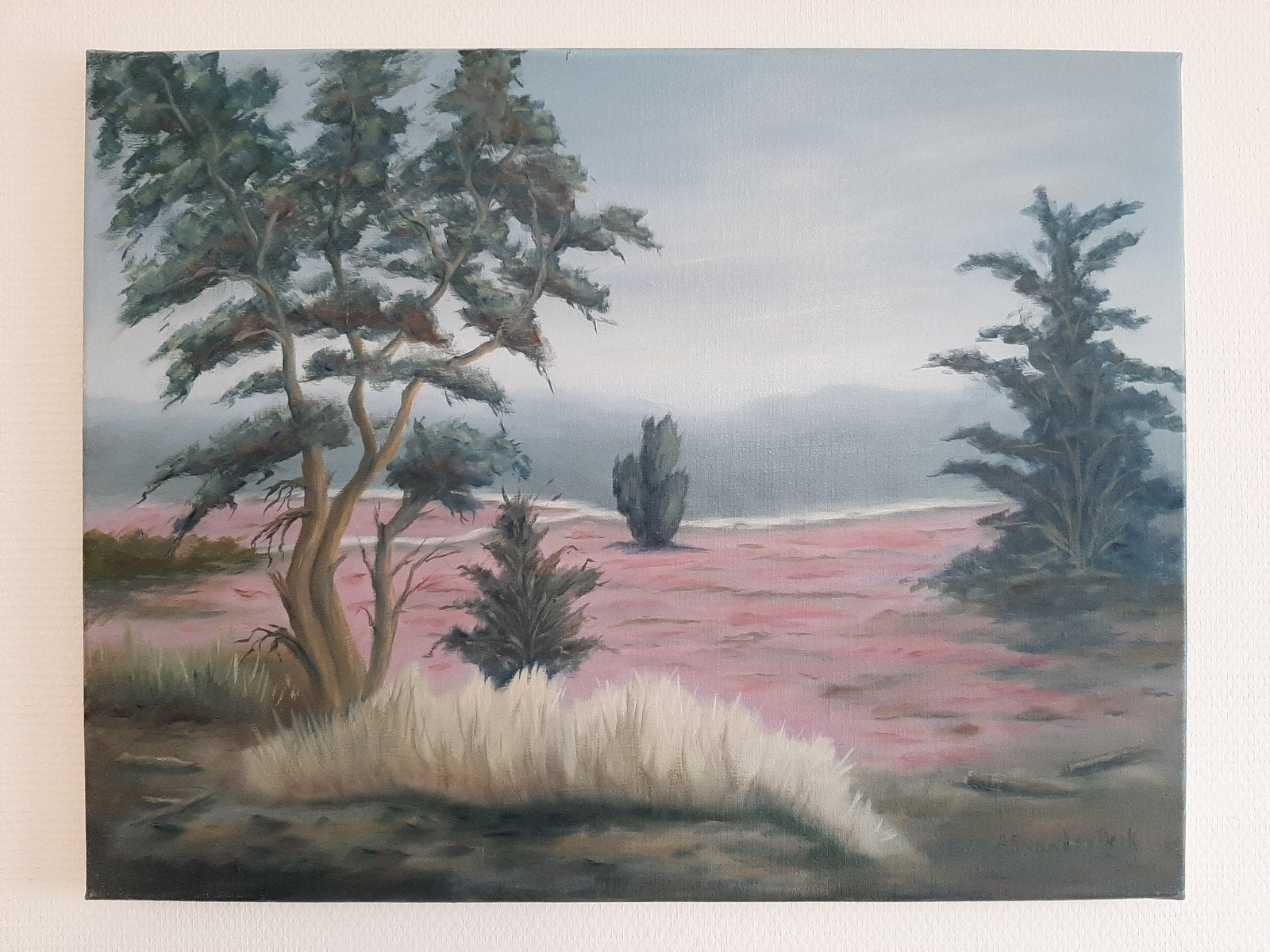 Schilderij landschap  noorderheide hilversum, Antiek en Kunst, Ophalen of Verzenden