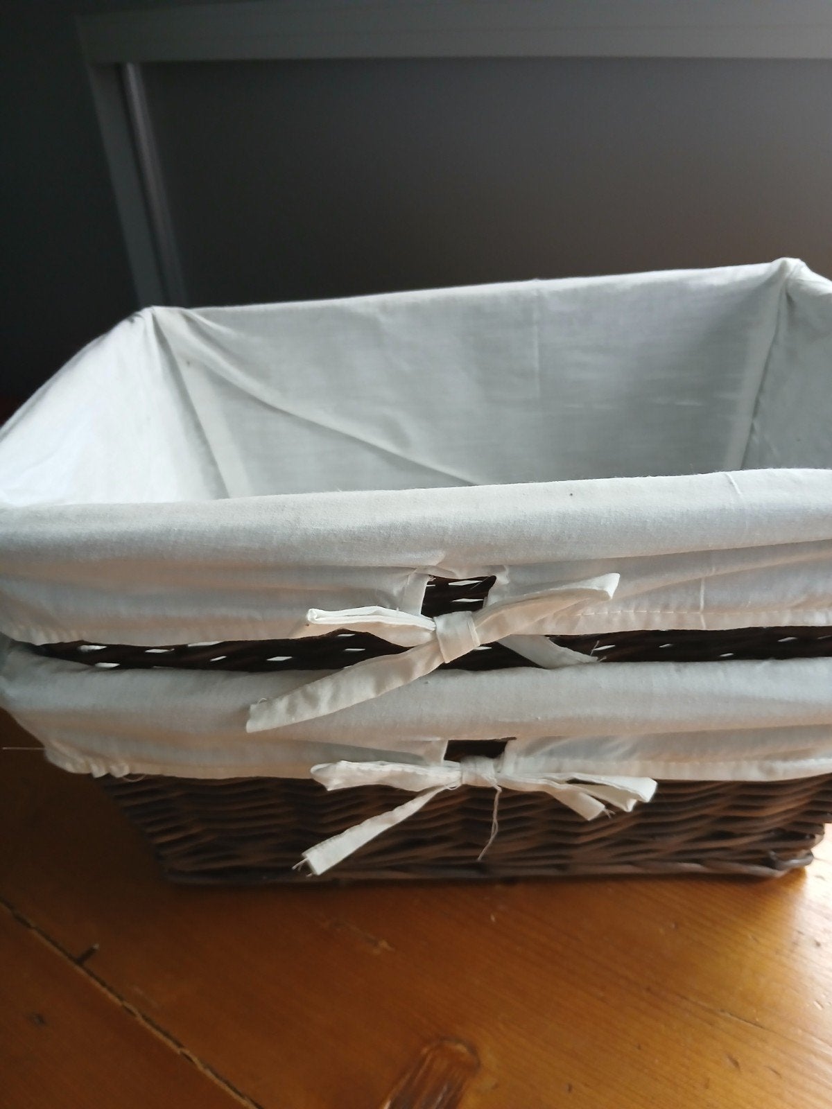 Rieten manden met stoffen binnenvoering, Gebruikt, Mand, Ophalen of Verzenden, Riet