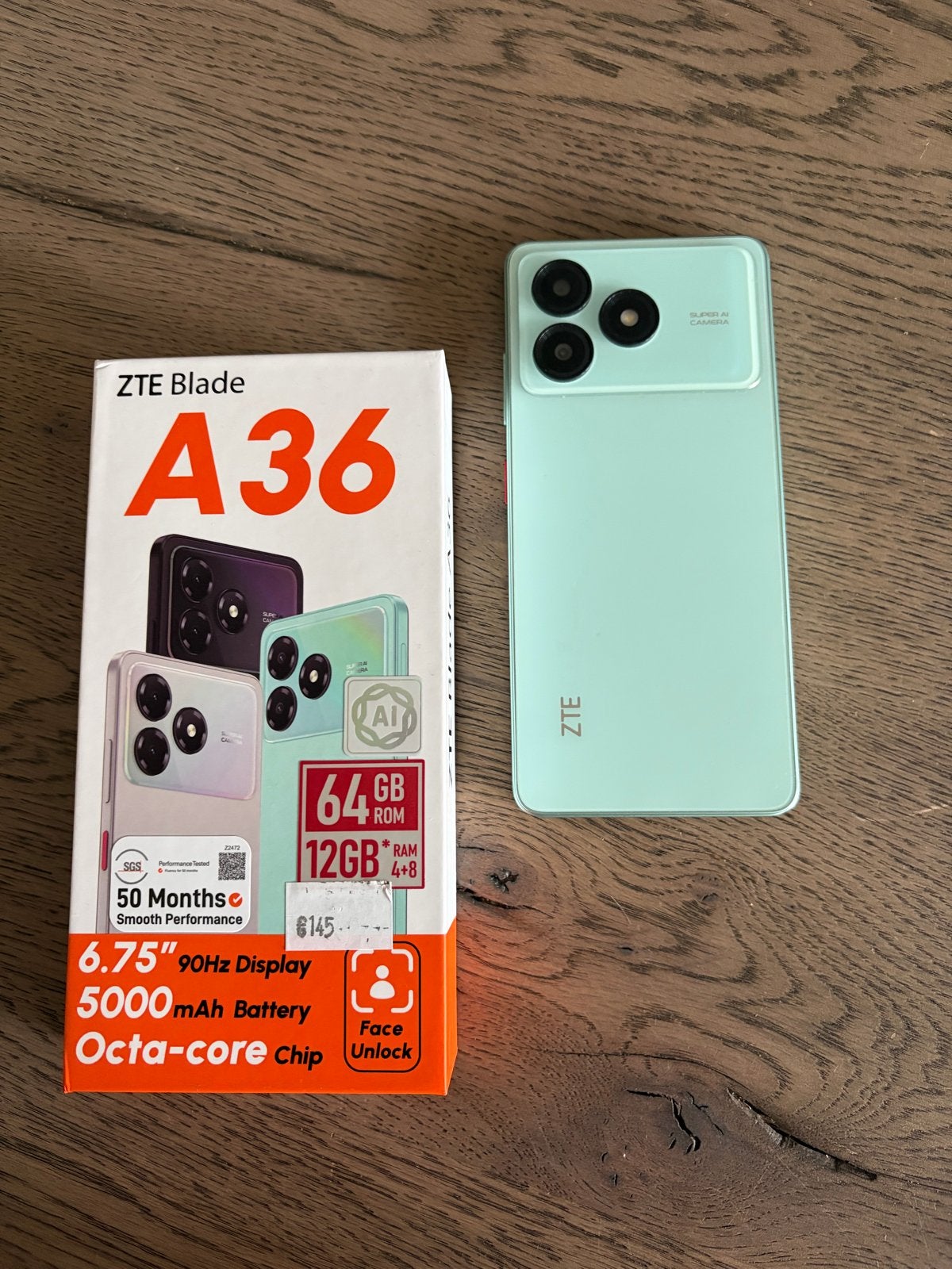 ZTE Blade A36 - Nieuw in doos, 64GB ROM, 12GB RAM, Overige modellen, Nieuw, Ophalen of Verzenden, Zonder simlock