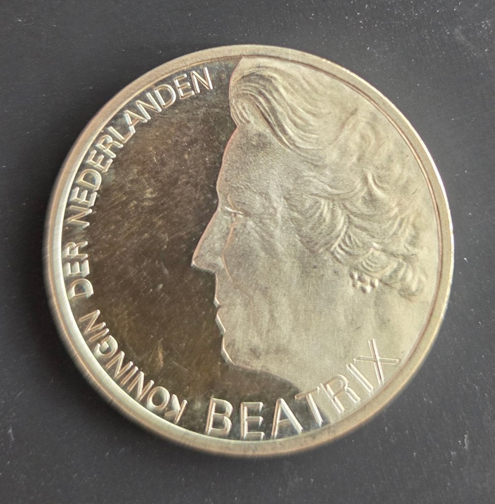 Nederlandse zilveren 10 Gulden 1995, Koningin Beatrix, Zilver, Ophalen of Verzenden, Losse munt