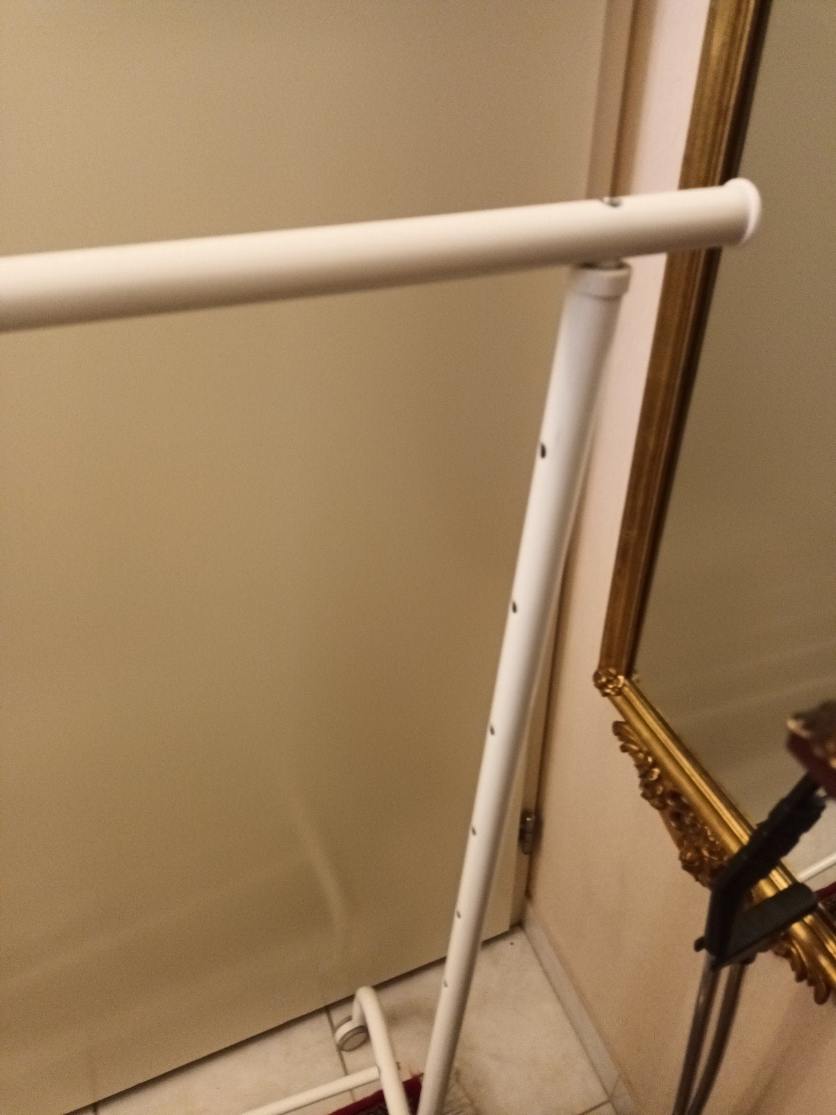 Verrijdbaar kledingrek - Wit, verstelbaar, Ophalen, Gebruikt, Minder dan 25 cm, Metaal