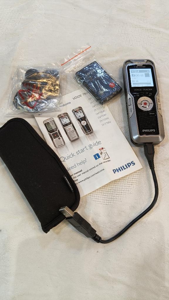 Philips Voice Tracer digitale recorder set, Ophalen of Verzenden, Bandrecorder, Met stofkap