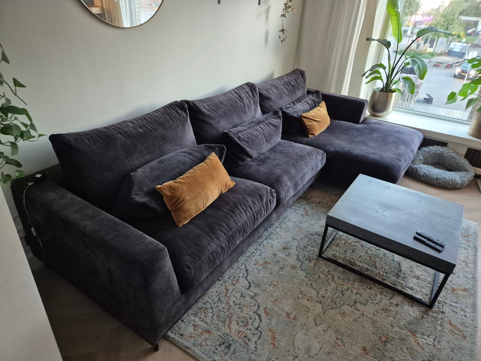 Comfortabele Hoekbank - Grijs/Antraciet, Huis en Inrichting, Ophalen, 100 tot 125 cm, Hoekbank, 300 cm of meer
