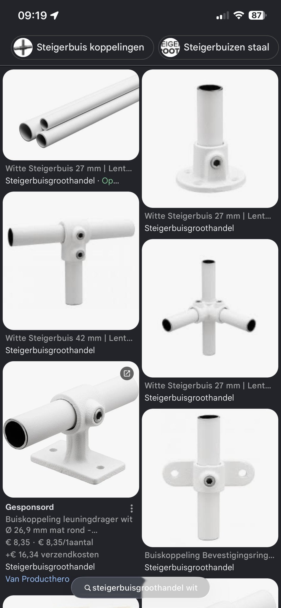 Steigerbuis kledingrek wit, Ophalen, Nieuw, 25 tot 50 cm, Minder dan 100 cm