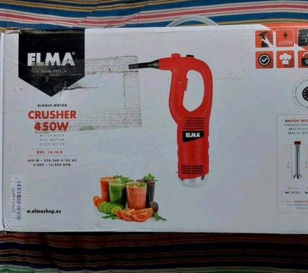 crusher prof Elma 450watt met 25cm rvs opzetstuk (NIEUW)., Witgoed en Apparatuur, Ophalen of Verzenden, Nieuw, Soepmaker