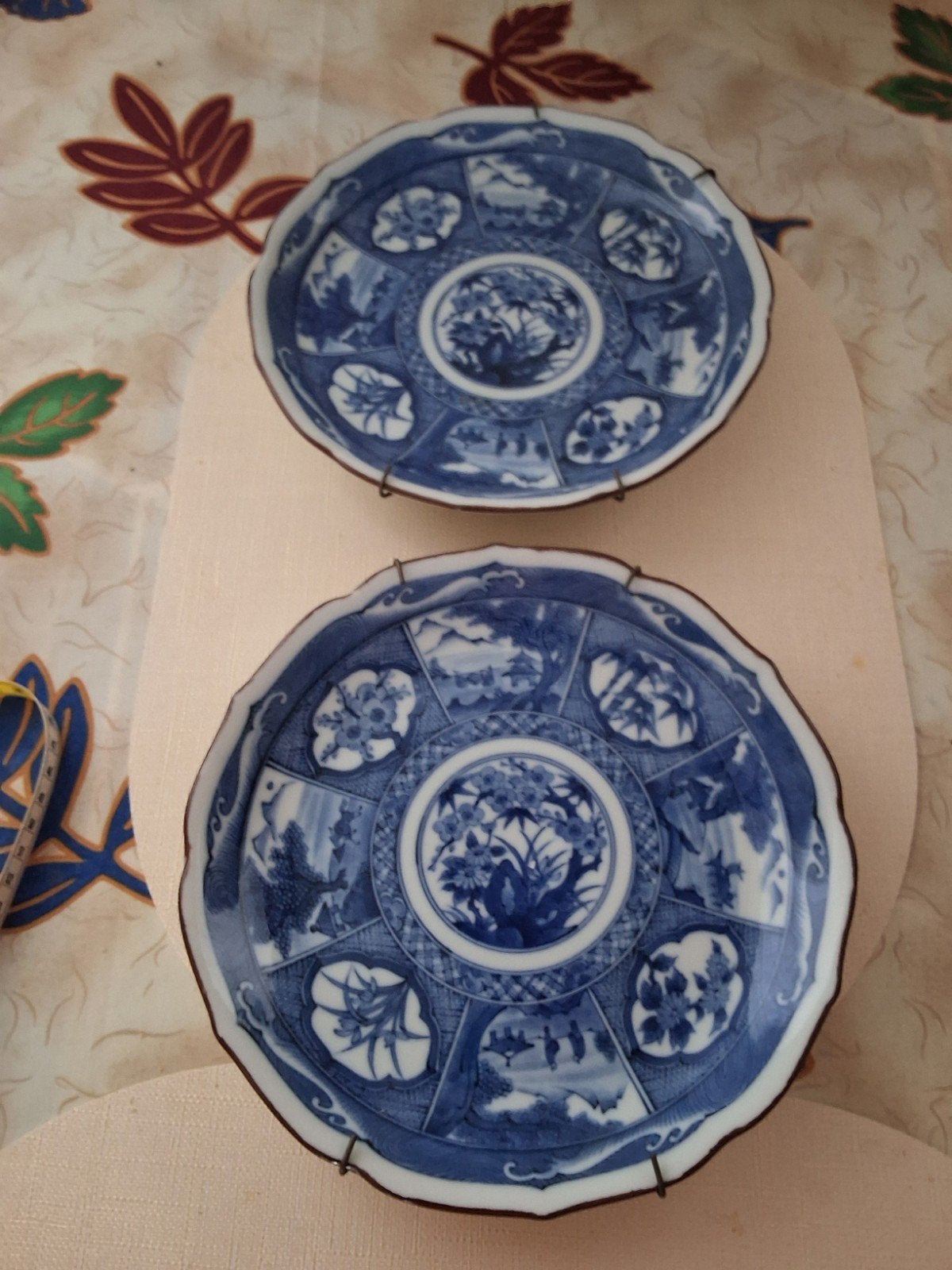 Vintage Arita Ware Blauw Wit Porseleinen Bord Landschappen, Ophalen of Verzenden