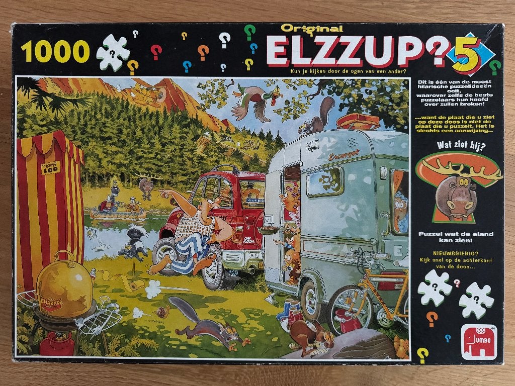 Wasgij puzzel Original nr. 5 (Elzzup), 1000 stukjes, Ophalen of Verzenden, 500 t/m 1500 stukjes, Zo goed als nieuw, Legpuzzel