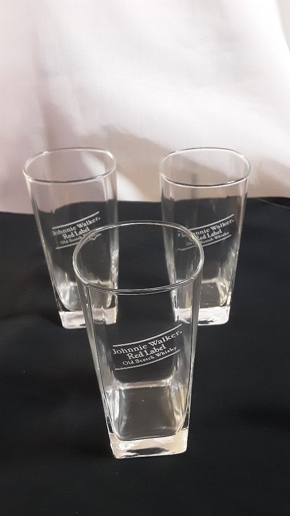 JOHNNIE WALKER long drink glazen met 2 strepen,, Ophalen of Verzenden, Zo goed als nieuw, Borrel- of Shotglas