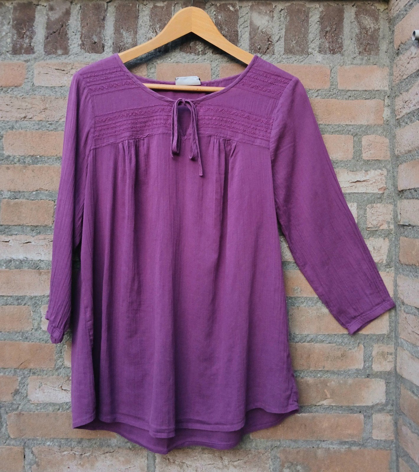 Warm paarse mousseline boho hippie tuniek top M / 38, Ophalen of Verzenden, Zo goed als nieuw, Maat 38/40 (M), Paars