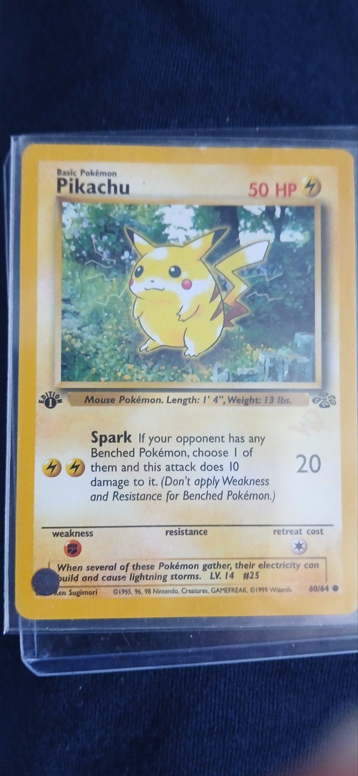 first edition pikachu card 60 64 1st Edition Pikachu HP 60/64 | Jungle Set WOTC